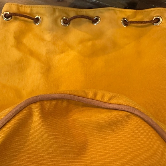 ‼️CYBER MONDAY STEAL‼️Hermes Polochon Mimile Drawstring Yellow Canvas Backpack - Picture 9 of 13